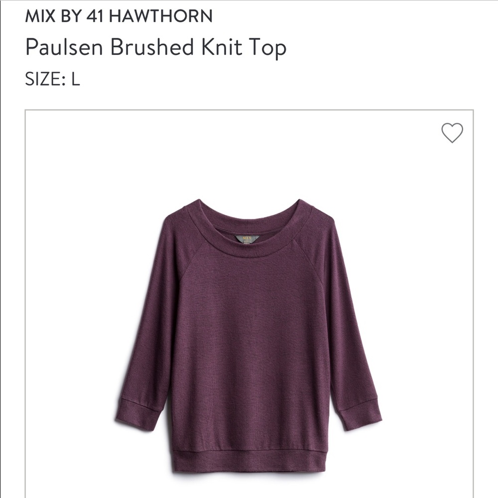 41 Hawthorne purple knit top-size Large NWT